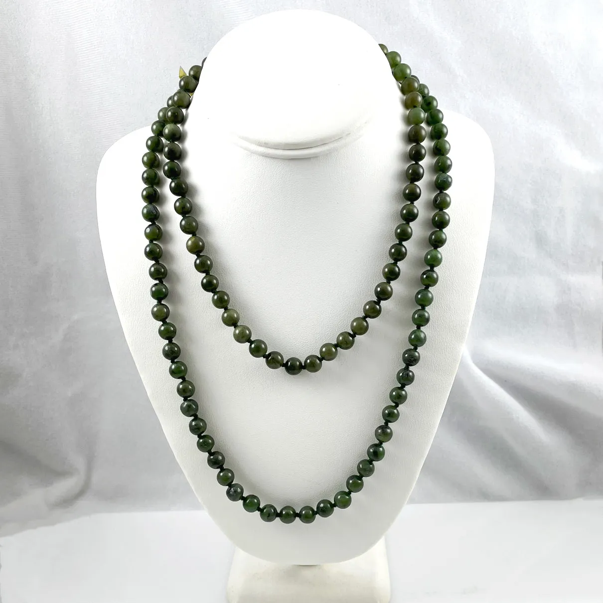 Green Jade Necklace 8mm 18 & 24 Inches