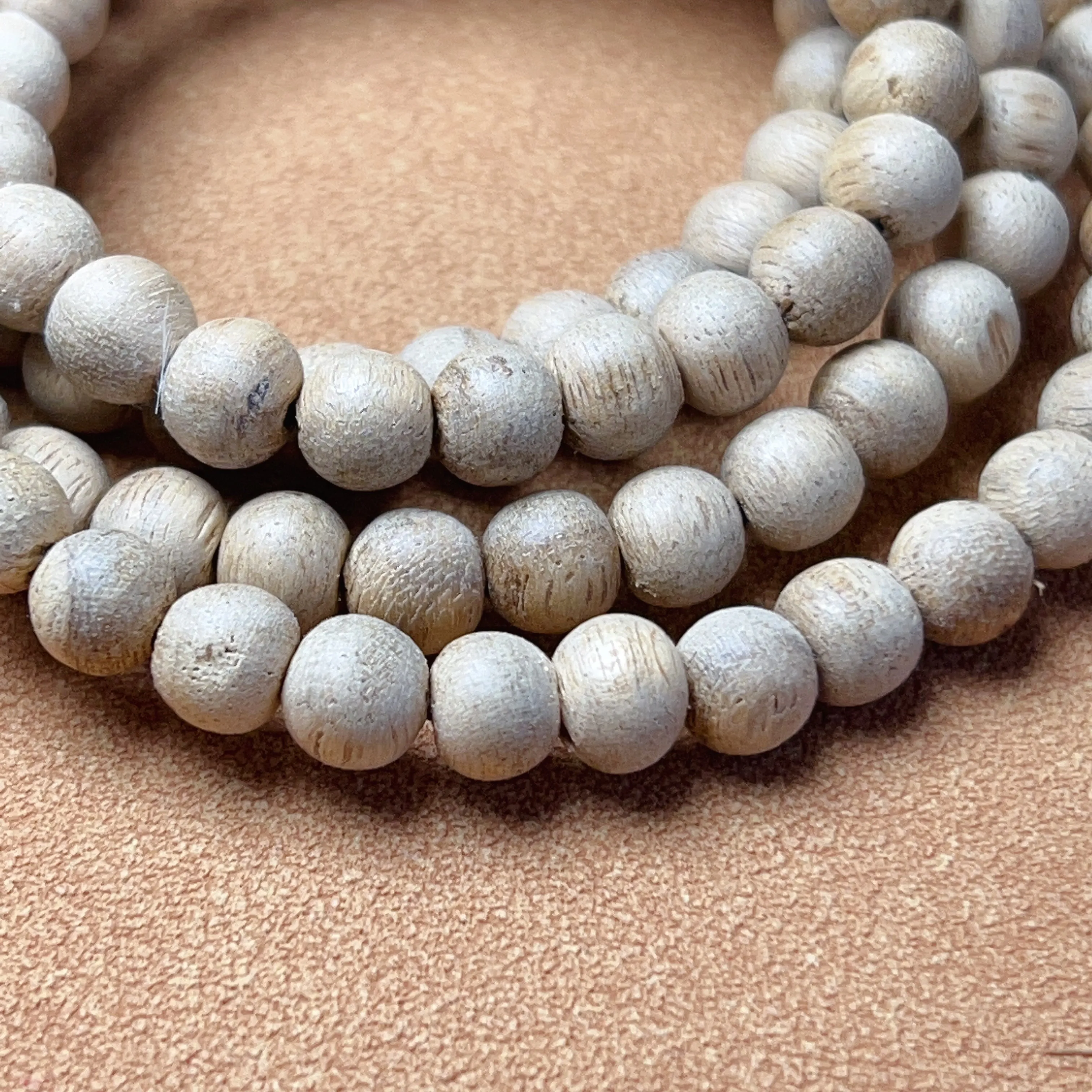 Handmade 108 Beads White Sand Agarwood Bracelet Necklace | Prayer Mala Beads Meditation Buddhism Zen