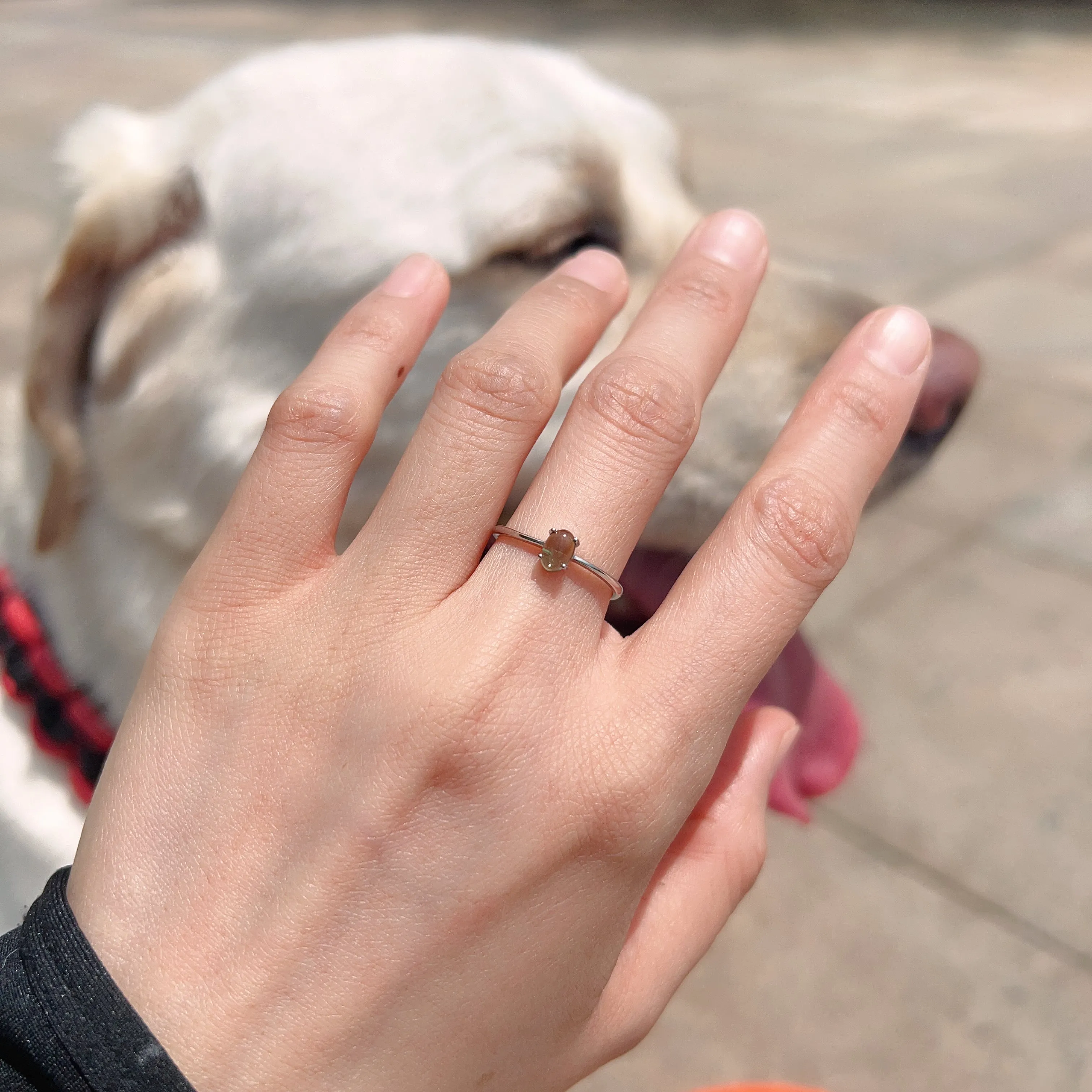 Handmade Natural Moldavite Ring with 925 Sterling Silver Prongs | Rare High-frequency Heart Chakra Healing