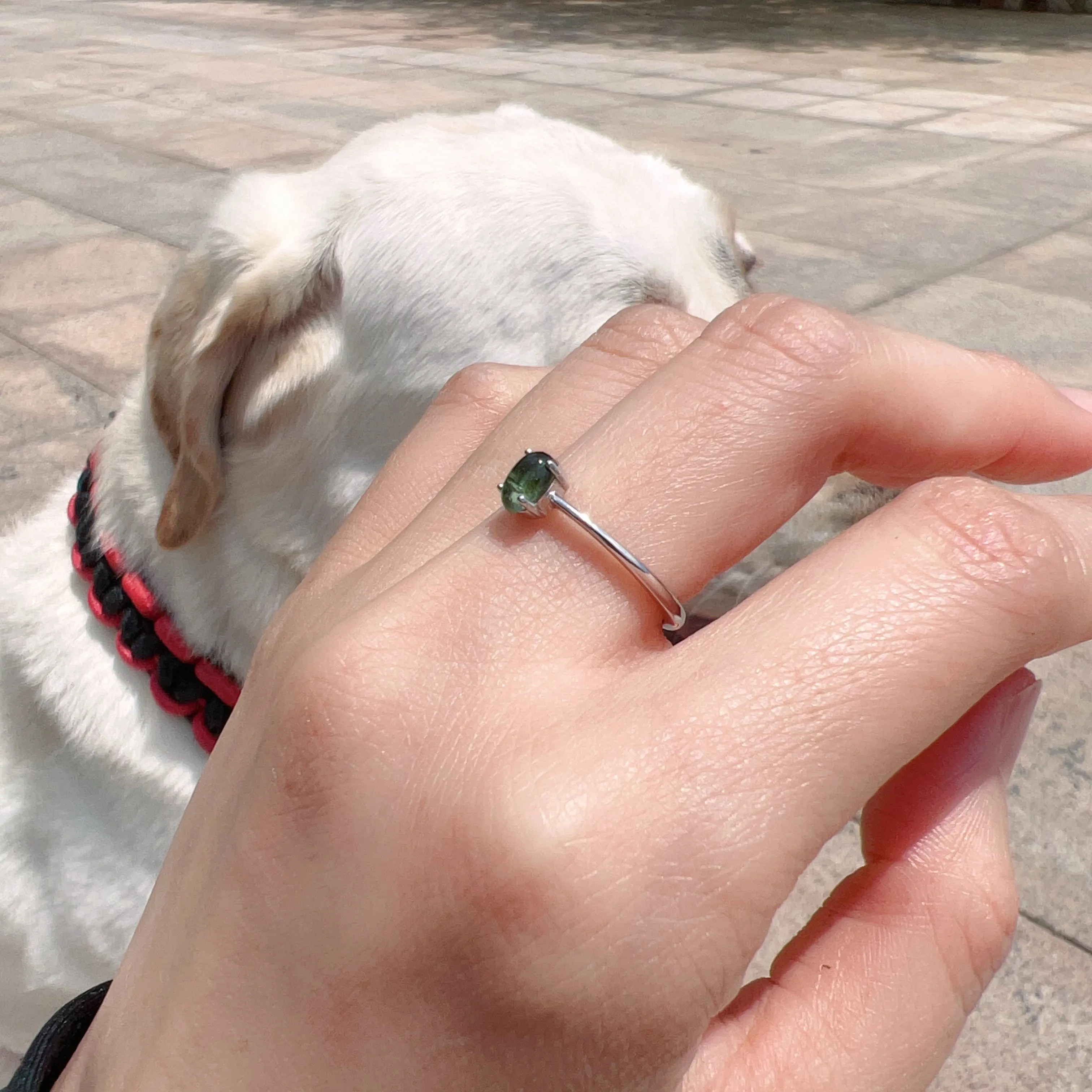 Handmade Natural Moldavite Ring with 925 Sterling Silver Prongs | Rare High-frequency Heart Chakra Healing