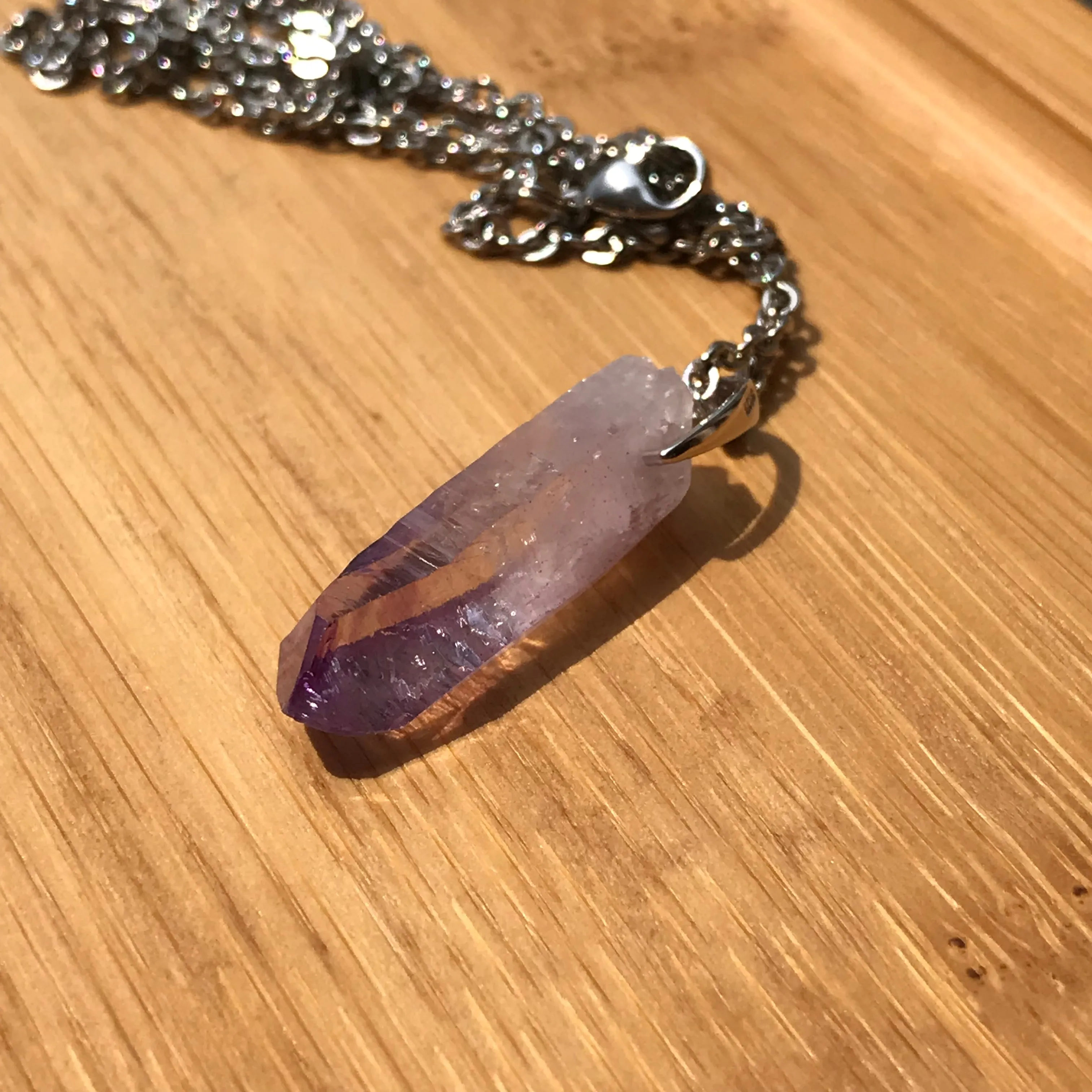 Healing Master High Quality Vera Cruz Amethyst Pendulum Necklace Handmade with 925 Sterling Silver Adjustable Fashion Jewelry Crown Chakra