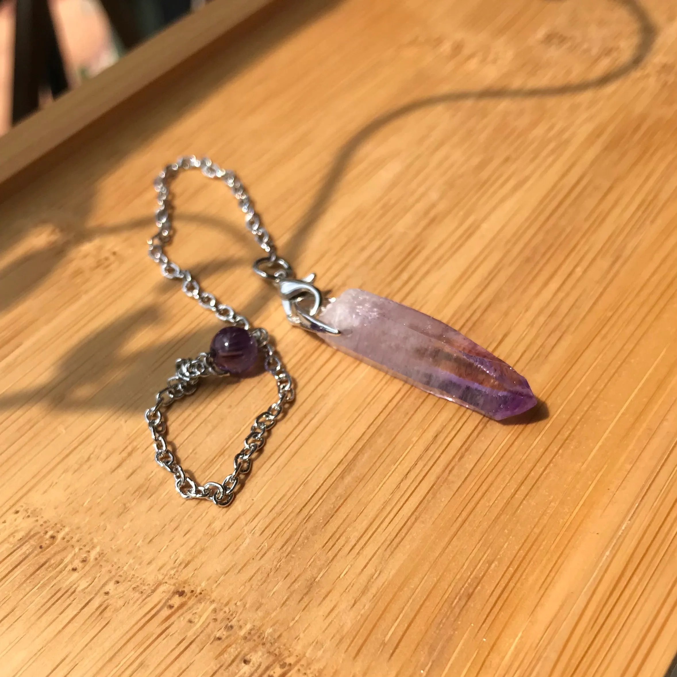 Healing Master High Quality Vera Cruz Amethyst Pendulum Necklace Handmade with 925 Sterling Silver Adjustable Fashion Jewelry Crown Chakra