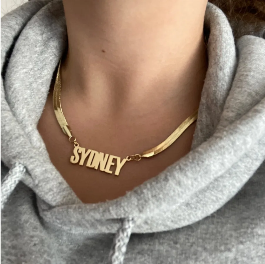 Herringbone Style Name Necklace