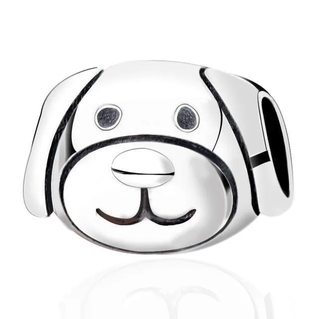 I Love My Pet 925 Sterling Silver Dog Bead Charm for Bracelets Bead