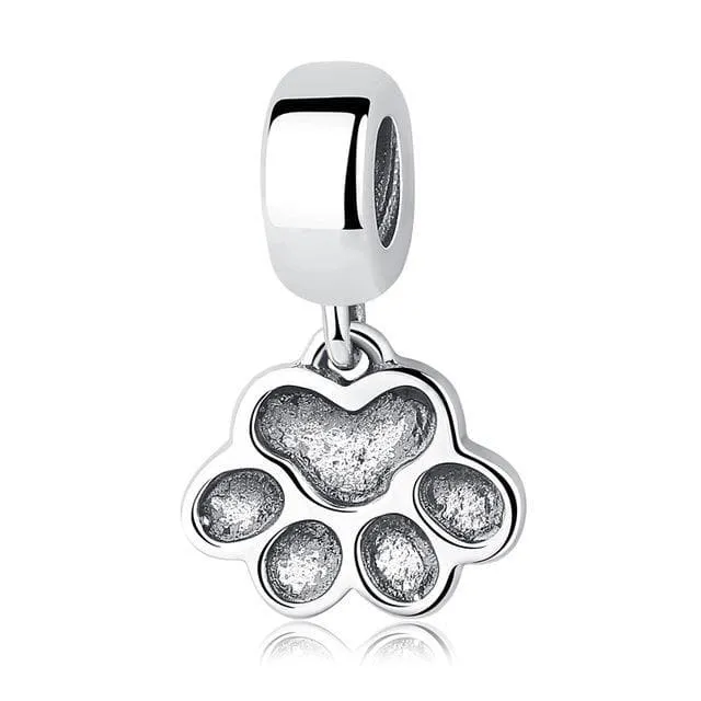 I Love My Pet 925 Sterling Silver Dog Bead Charm for Bracelets Bead