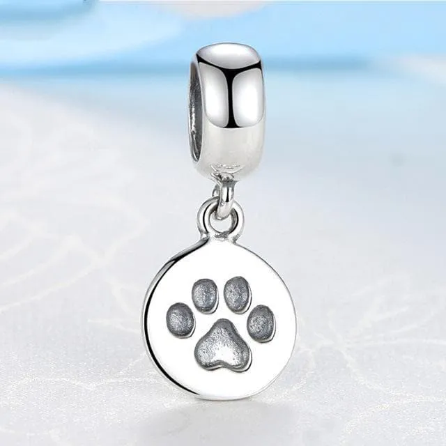 I Love My Pet 925 Sterling Silver Dog Bead Charm for Bracelets Bead