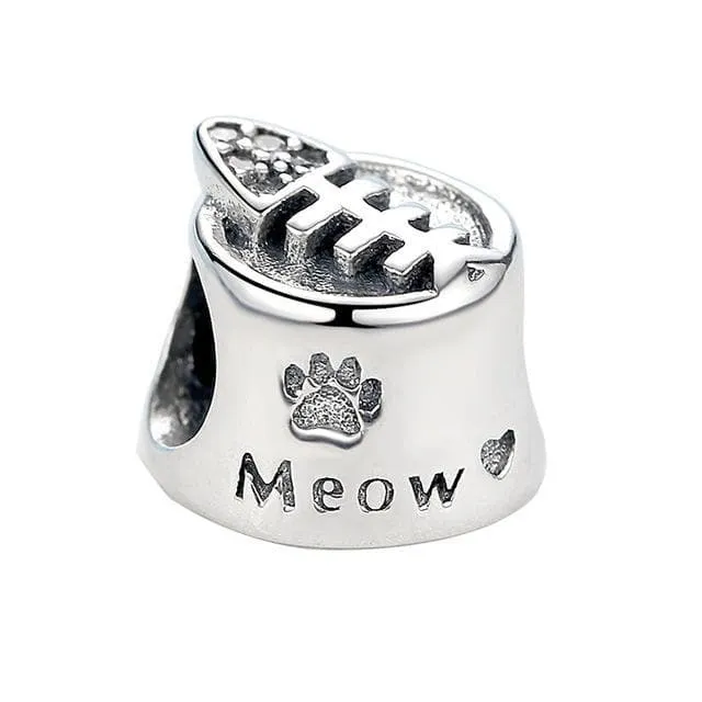 I Love My Pet 925 Sterling Silver Dog Bead Charm for Bracelets Bead