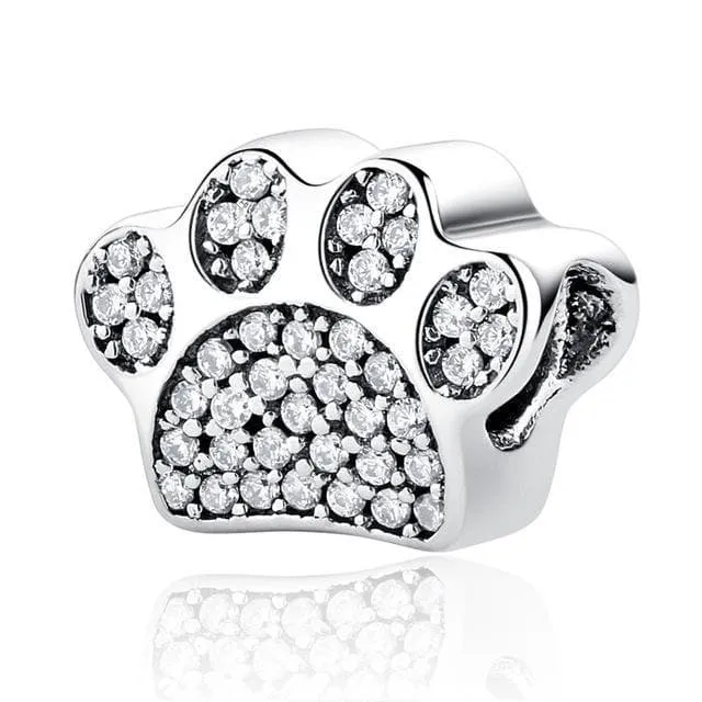 I Love My Pet 925 Sterling Silver Dog Bead Charm for Bracelets Bead