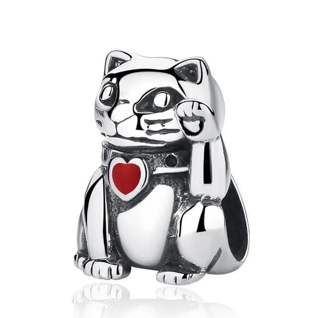 I Love My Pet 925 Sterling Silver Dog Bead Charm for Bracelets Bead