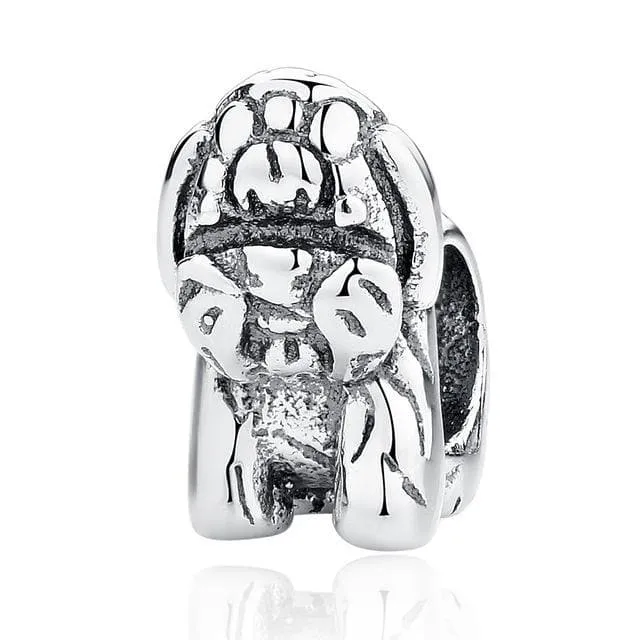 I Love My Pet 925 Sterling Silver Dog Bead Charm for Bracelets Bead