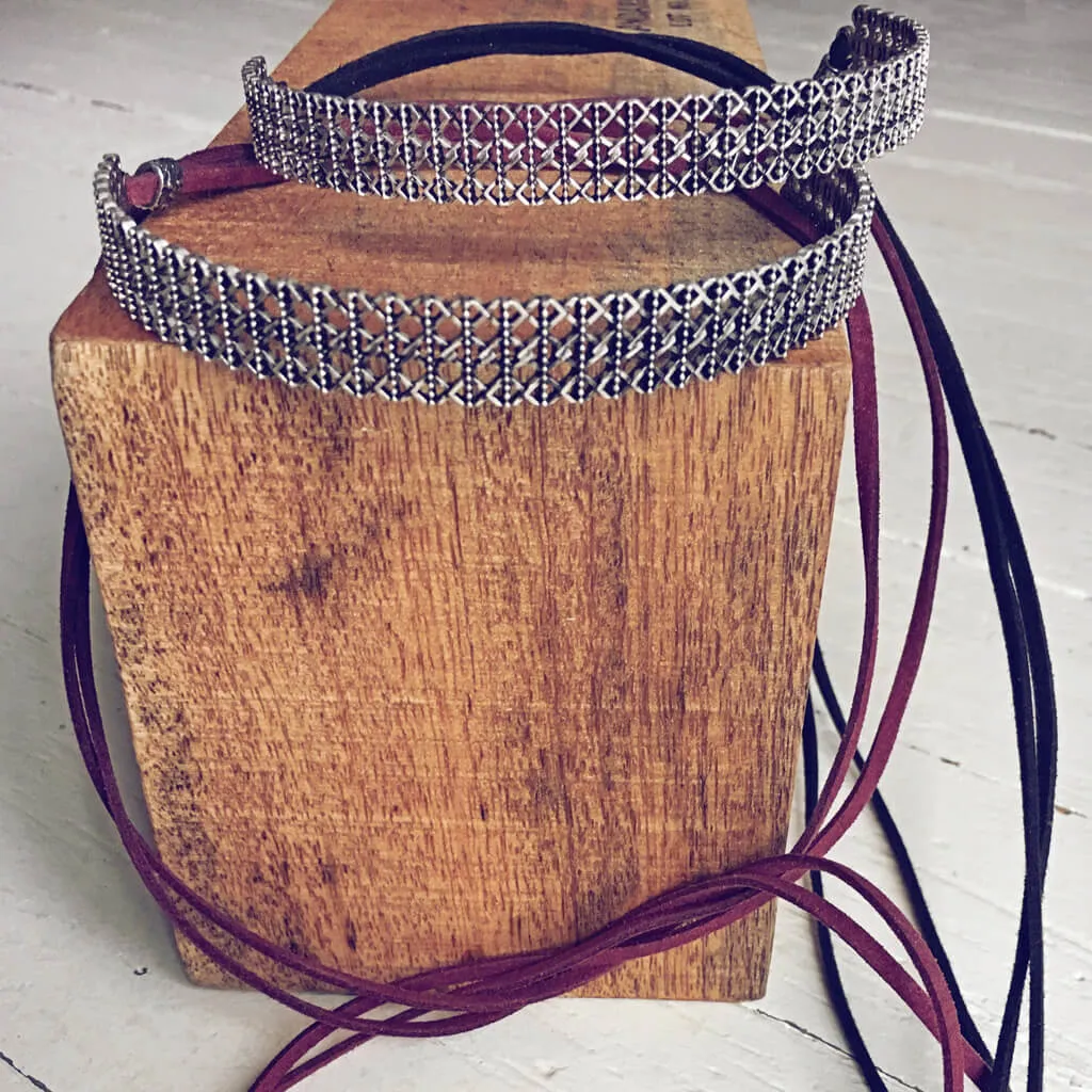 intertwine // boho lattice choker necklace