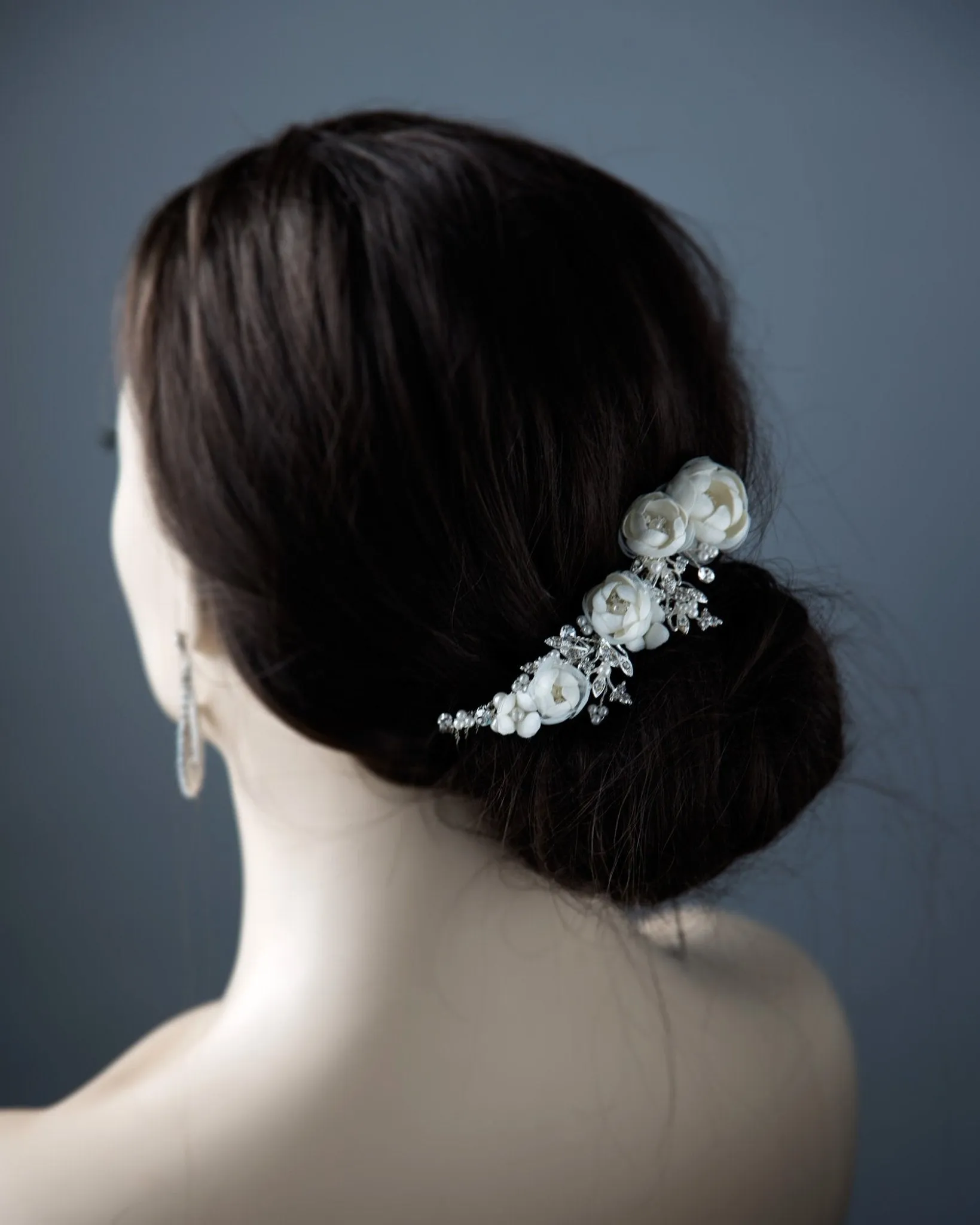 Ivory Flower Tiara Comb