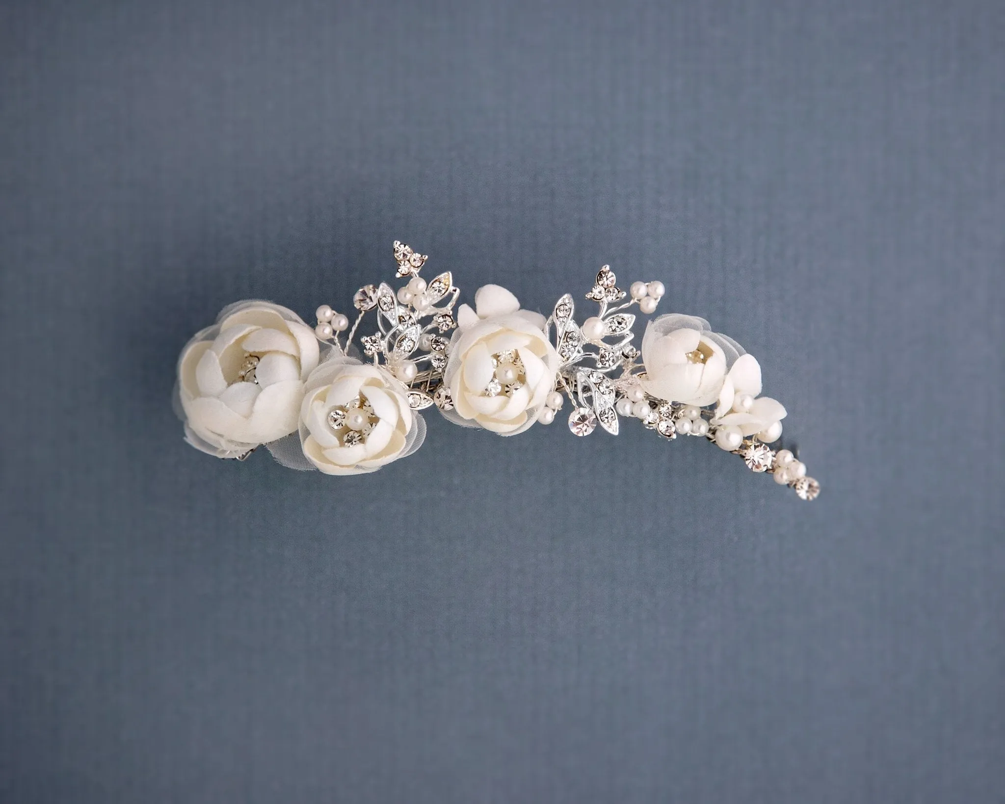 Ivory Flower Tiara Comb