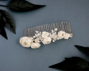 Ivory Flower Tiara Comb