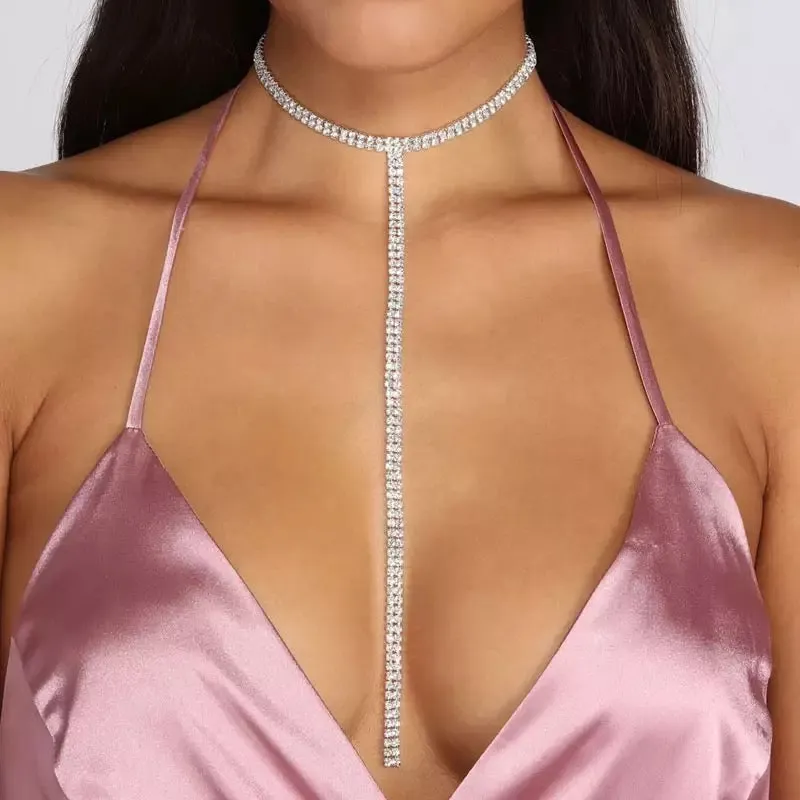 Kira Kira Rhinestone Drop Choker