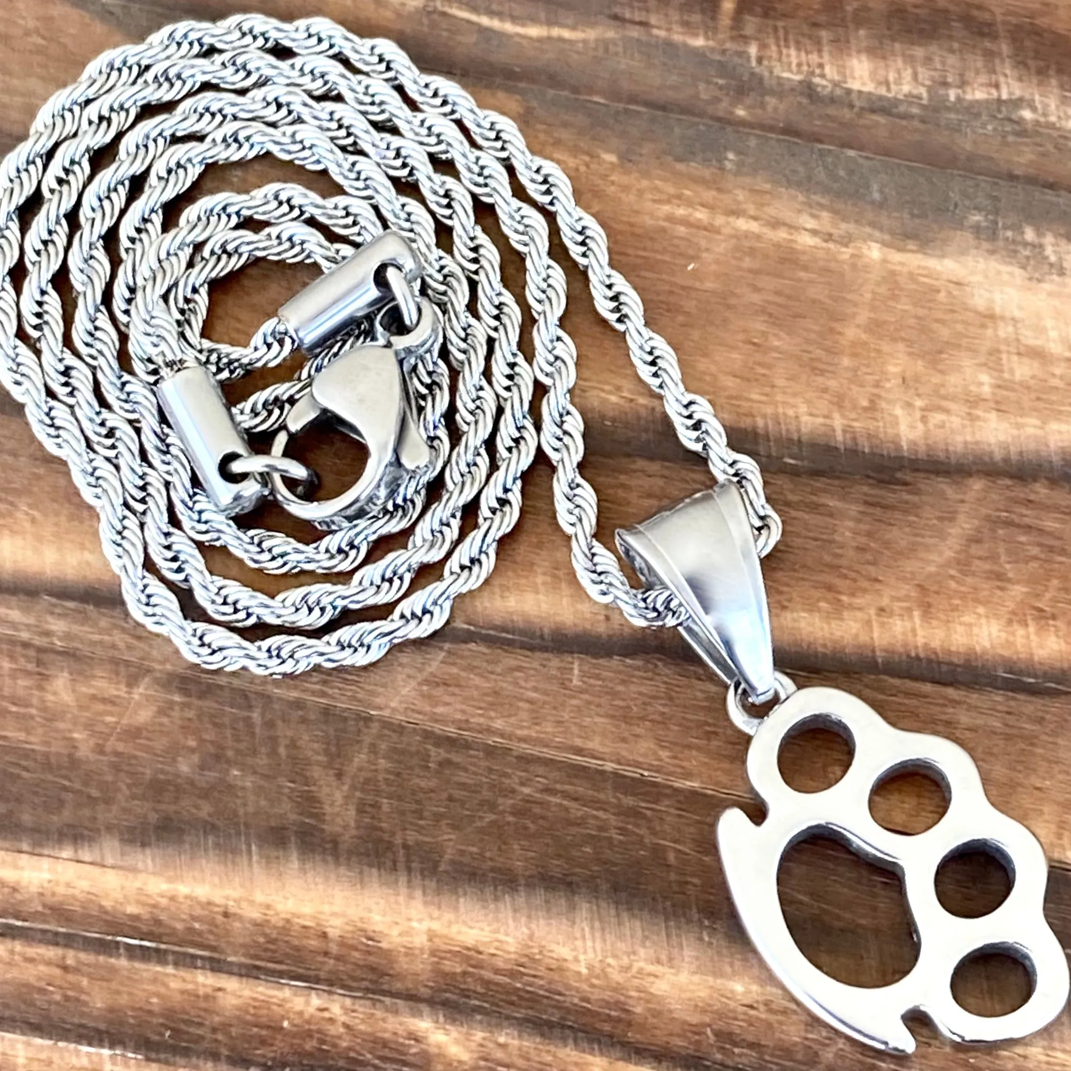 Knuckle Pendant - Rope Necklace - 6738C