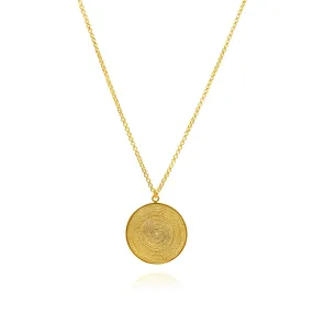 KRISTA GOLD MEDALLION PENDANT NECKLACE FILIGREE