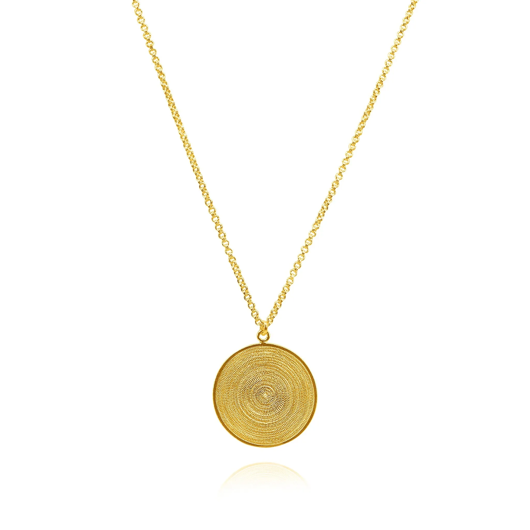 KRISTA GOLD MEDALLION PENDANT NECKLACE FILIGREE