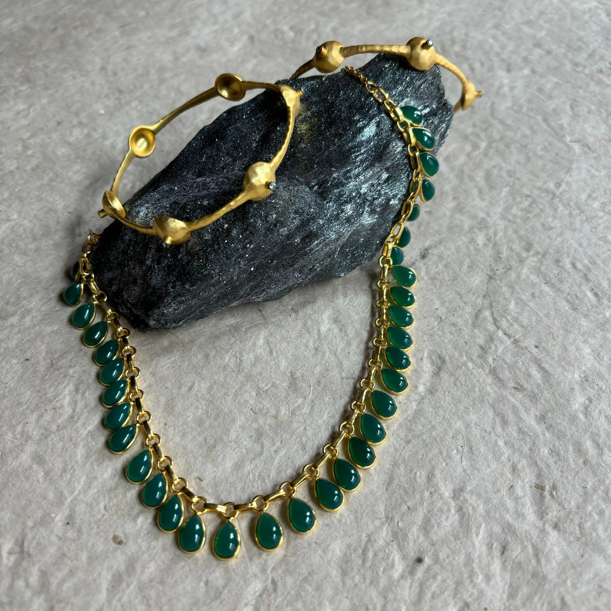 Lya Necklace With Green Onyx