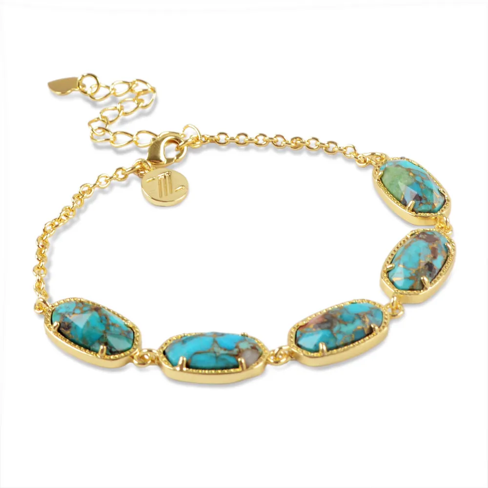 Masquerade Goldline Turquoise Stone Jewelry Set