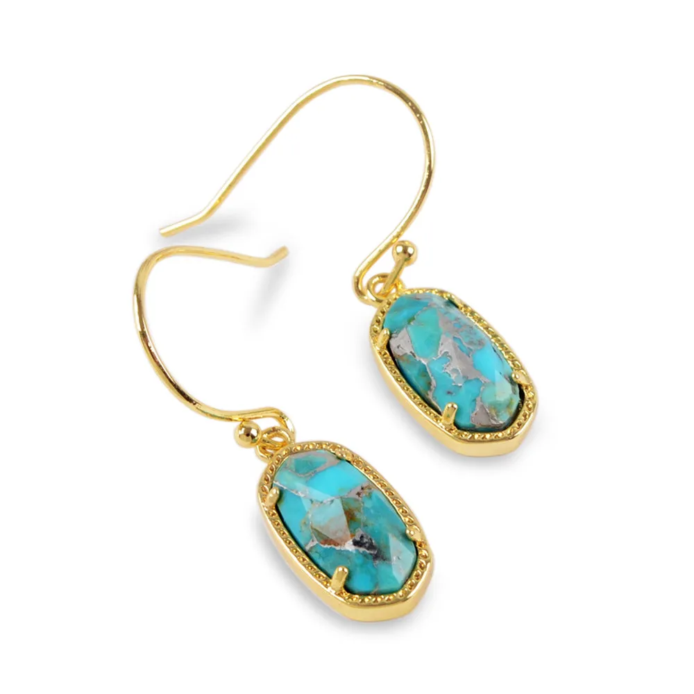 Masquerade Goldline Turquoise Stone Jewelry Set