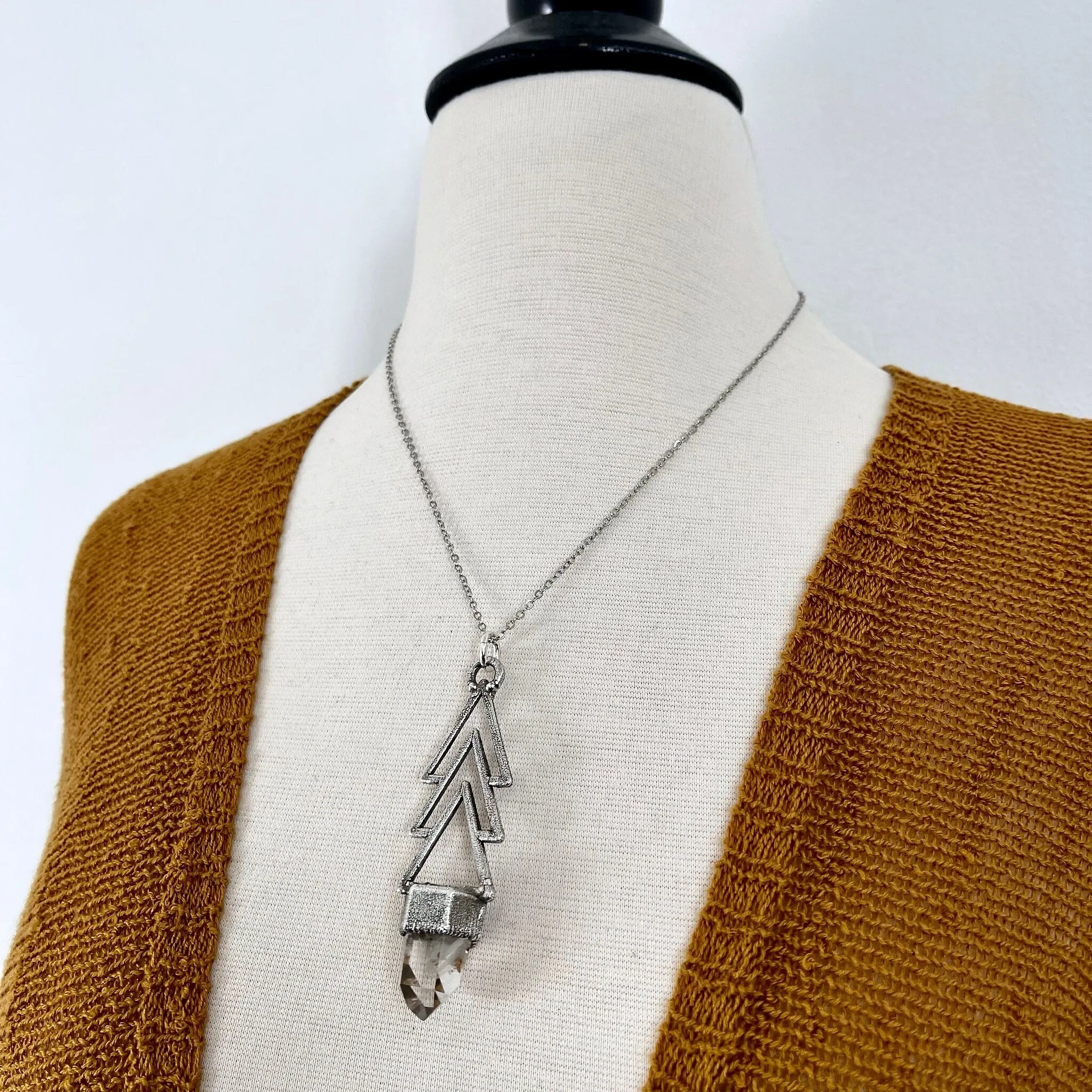 Moss & Moon Collection - Garden Quartz Statement Necklace set in Fine Silver / One of a Kind - by Foxlark