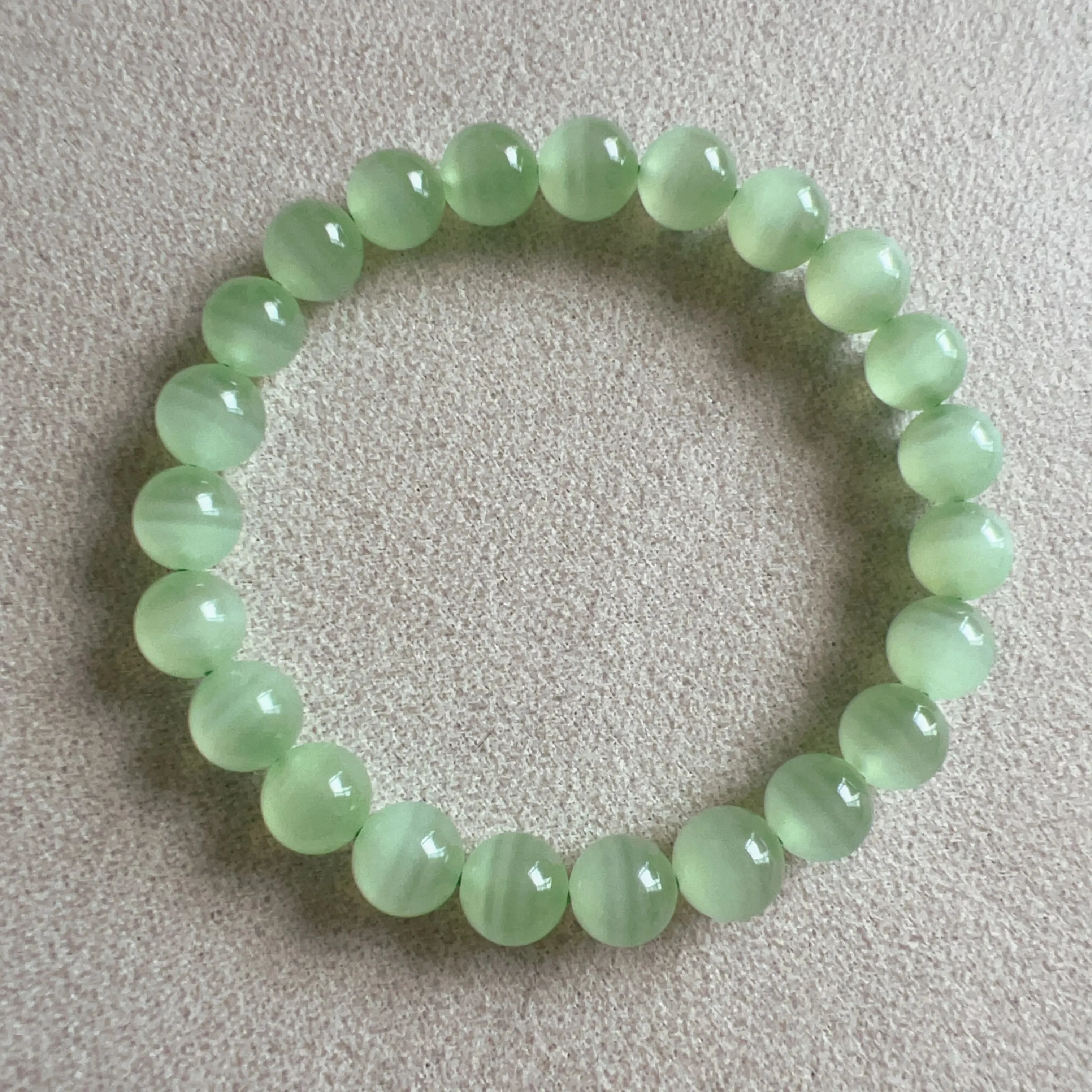 Natural Beautiful Top-grade Green Stone Bracelet 8.6mm Beads | Natural Afghanistan Green Jade Heart Chakra Healing Gemstone