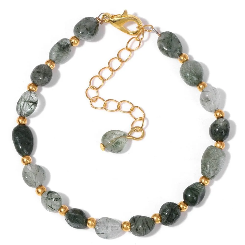 Natural Tiger Eye Stone Irregular Chip Bracelet