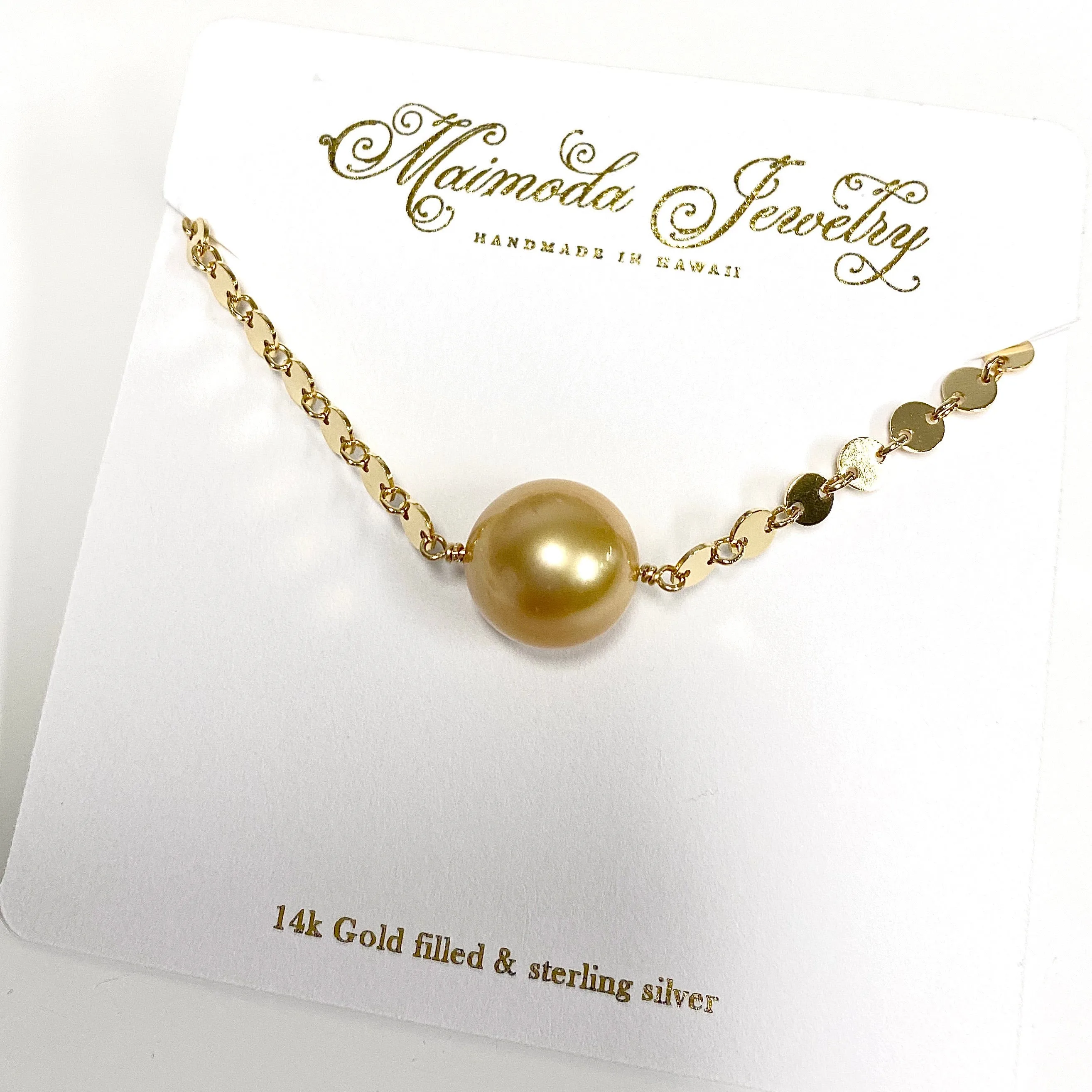 Necklace FAE - golden south sea pearl (N334)