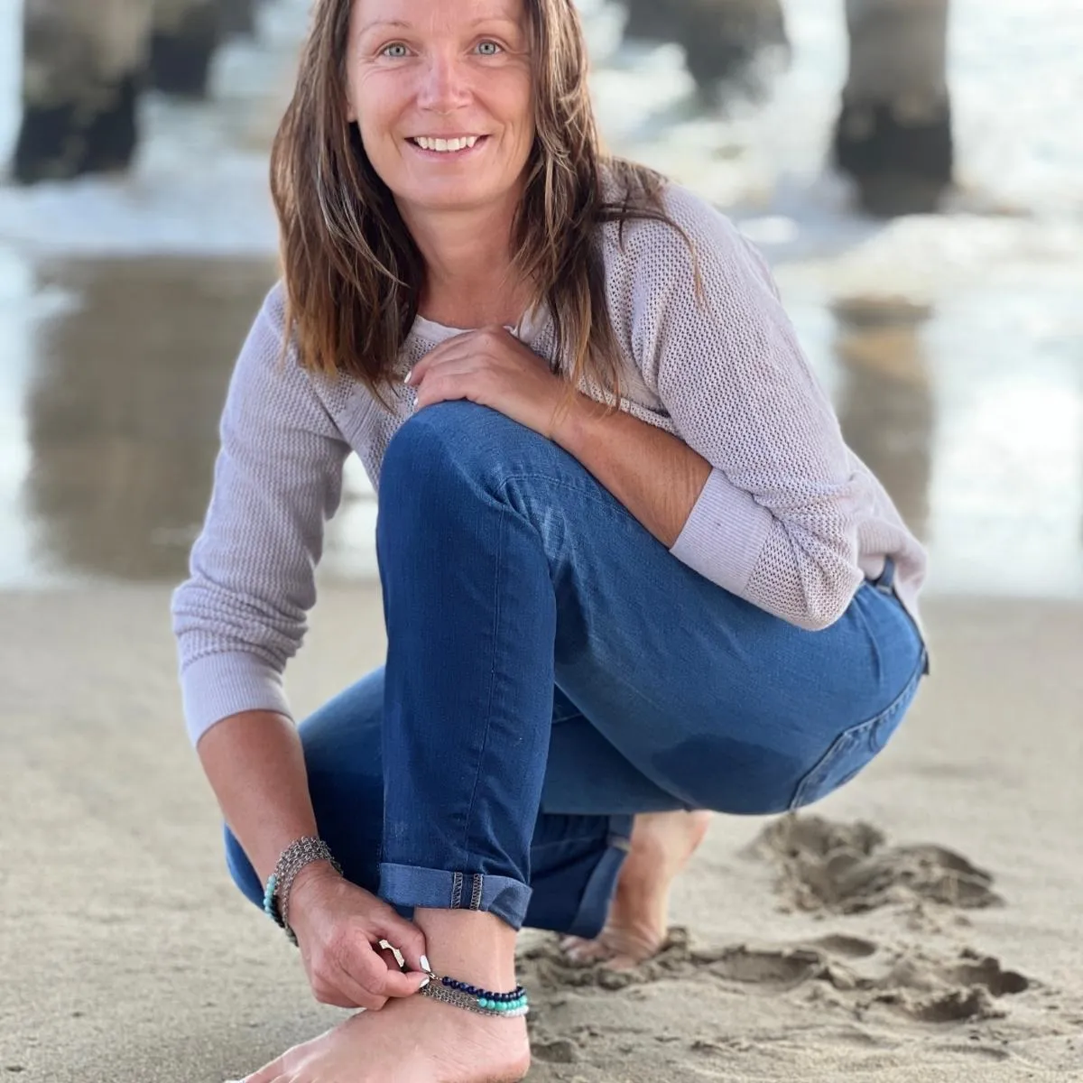 Neptunic SharkSuit Anklet with Amazonite - Sustainable Fashion for Ocean Lovers