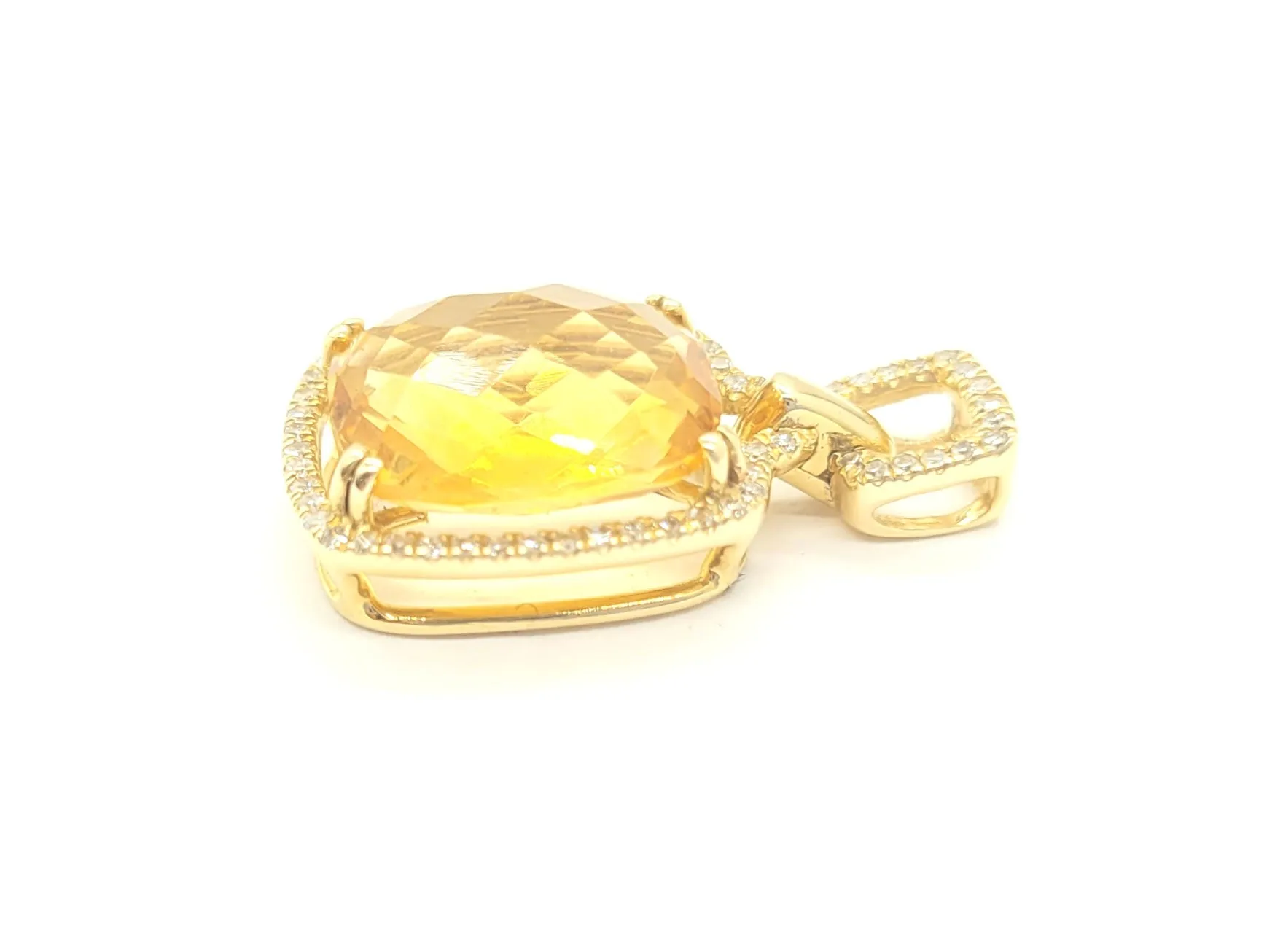 New Citrine and Diamond Pendant