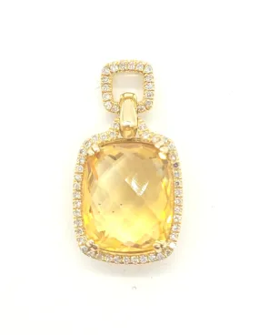 New Citrine and Diamond Pendant