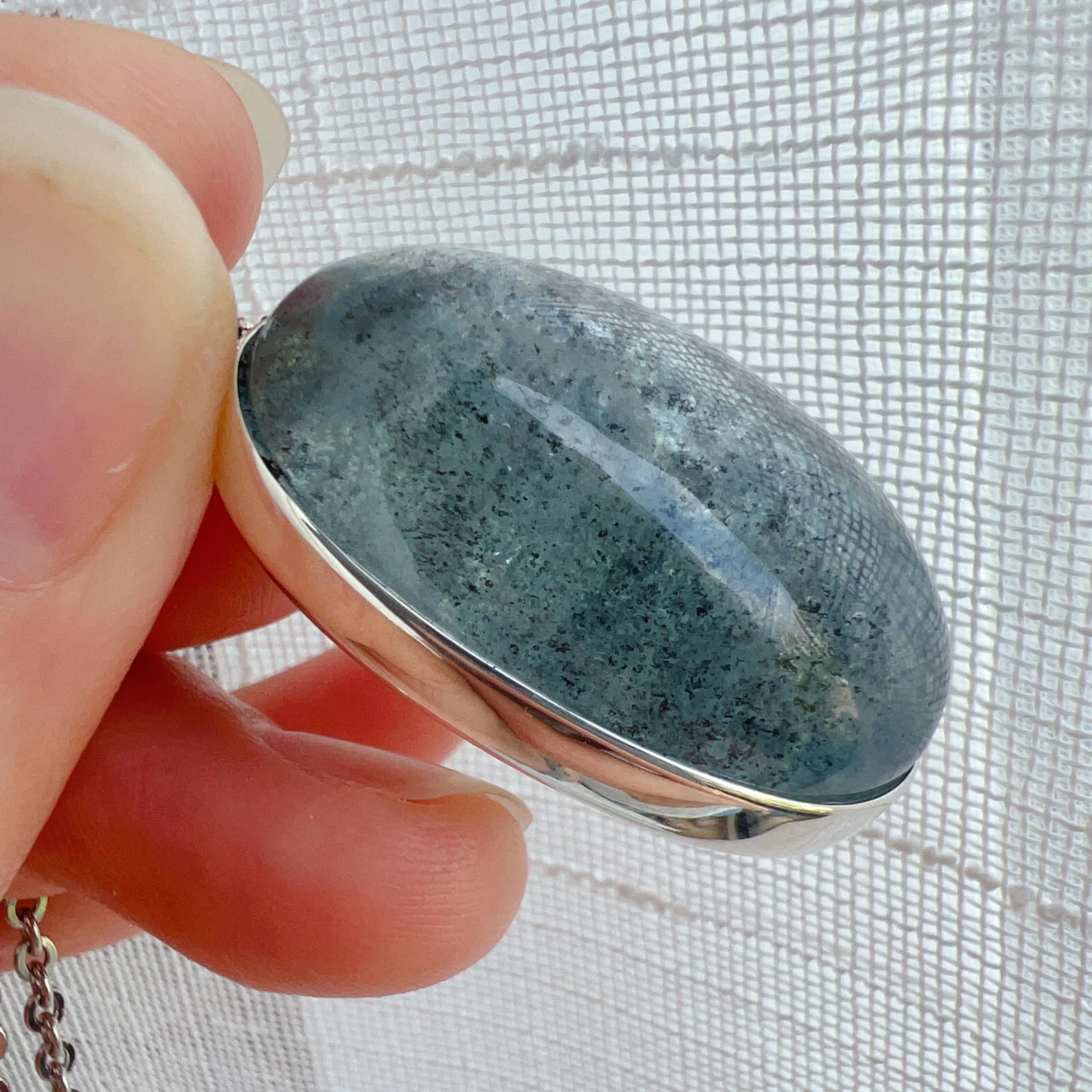 One & Only Collectible Grade Natural Spakling Mica Aquamarine Pendant Necklace | Reiki Healing Stone Throat Chakra