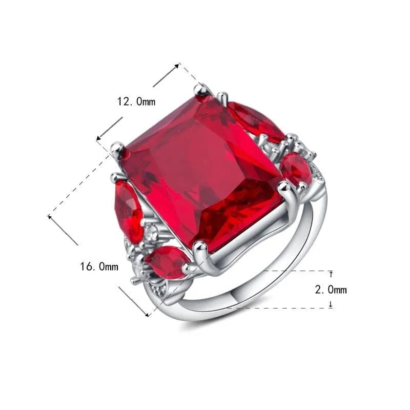 Party Jewelry Ruby Stone Ring - 925 Sterling Silver