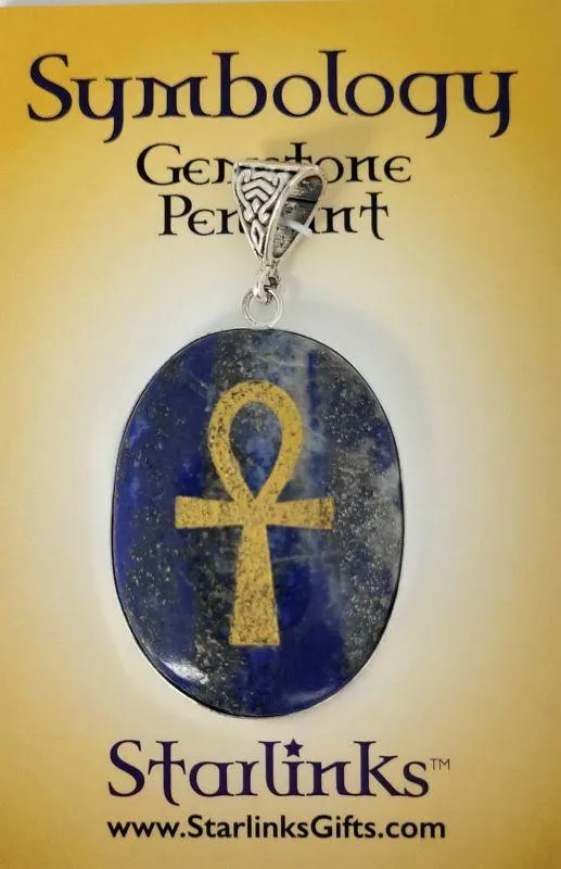 Pendant, Lapis Lazuli w-Ankh - Symbology