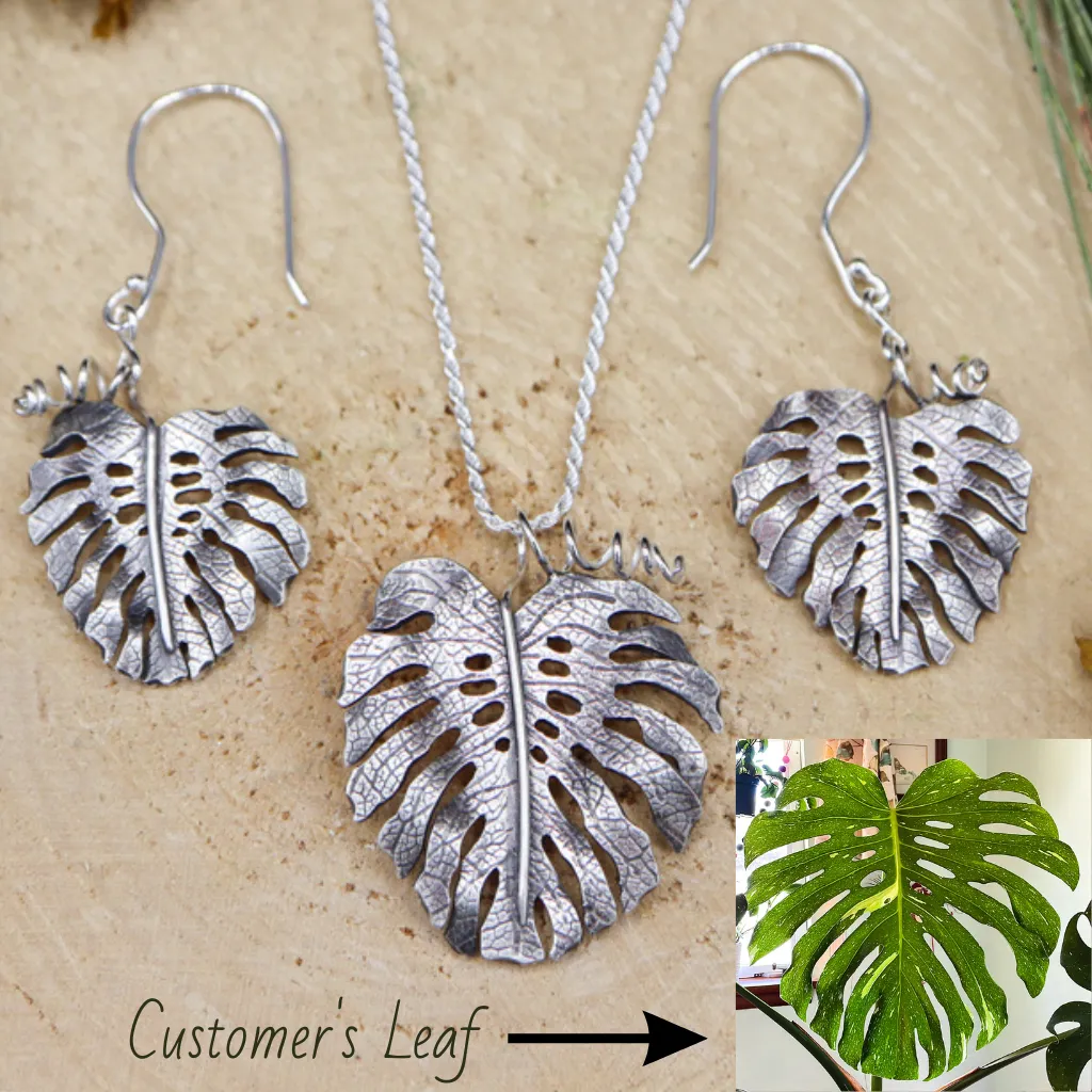 Personalized Monstera Deliciosa Jewelry Set