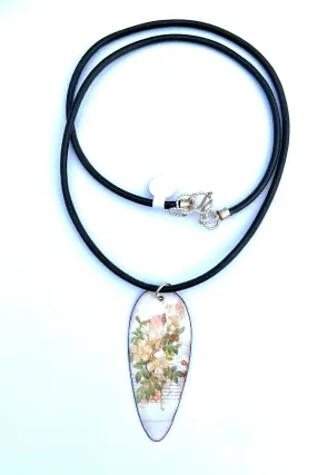 Pink Floral Enamel Necklace