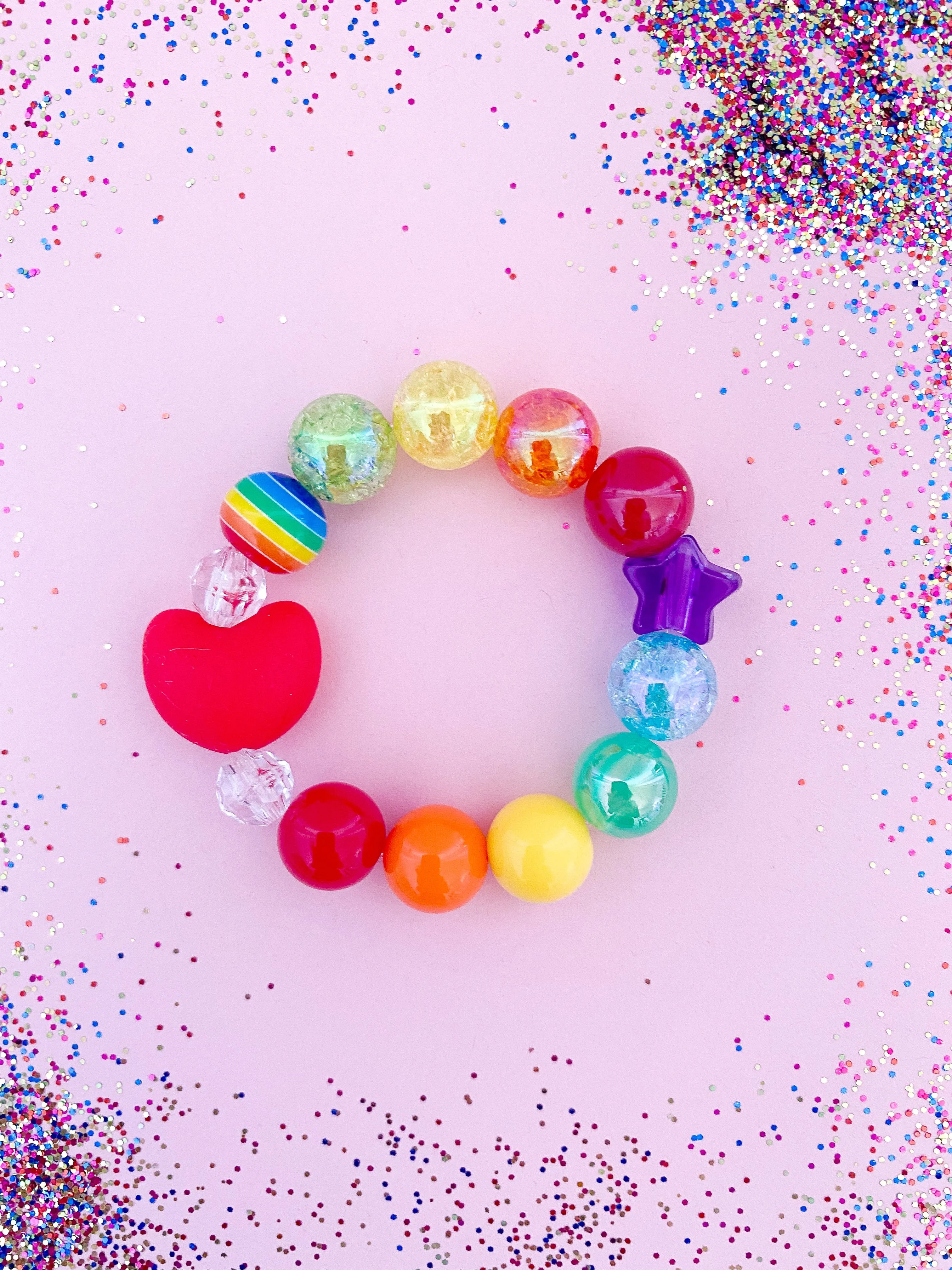 Rainbow Heart Bracelet