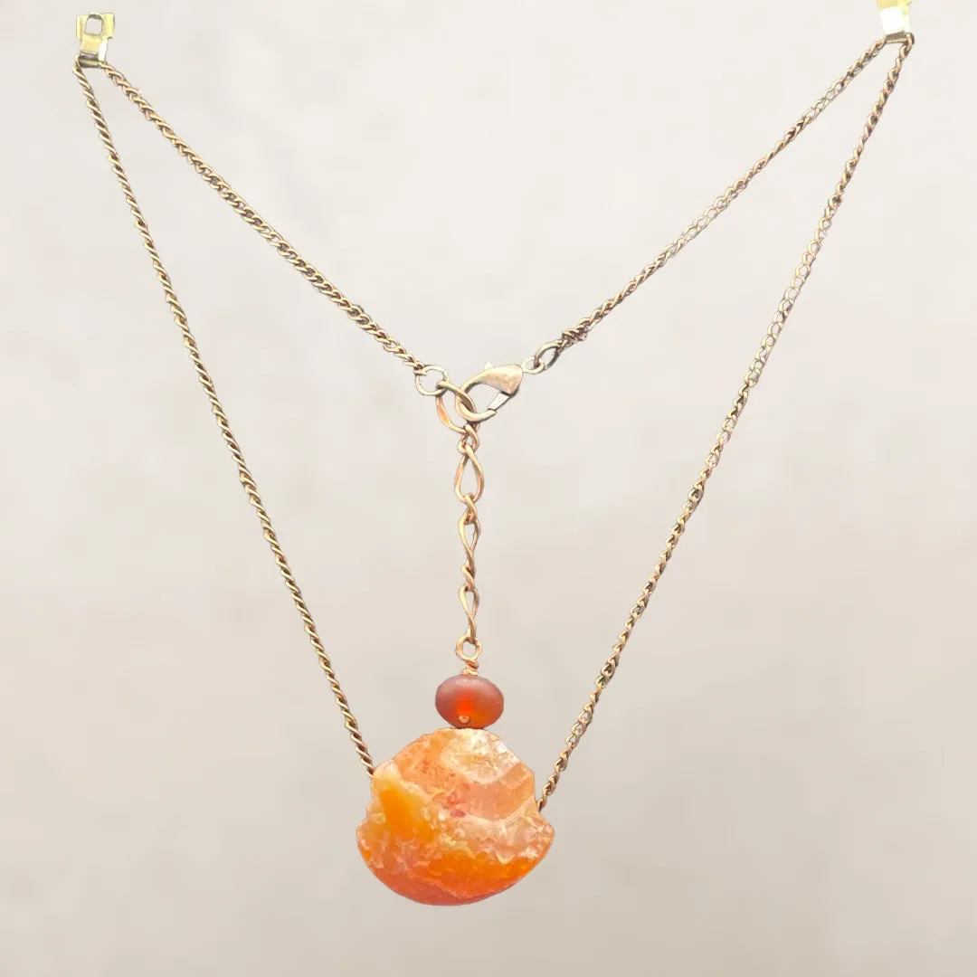 Raw Carnelian gemstone Choker Necklace