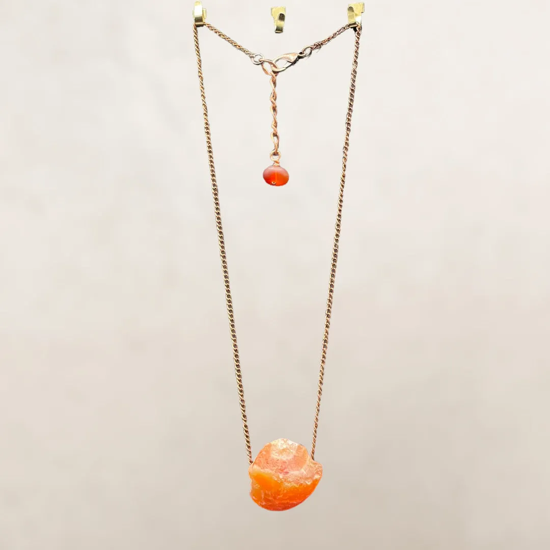 Raw Carnelian gemstone Choker Necklace