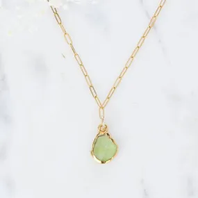 Raw Peridot Necklace, Birthstone Necklace, Leo Necklace,  Necklace, Raw  Necklace, Delicate Necklace, Raw Gemstone Necklace • 24k Dip