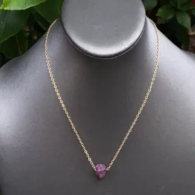 Raw Ruby Gold Choker Necklace