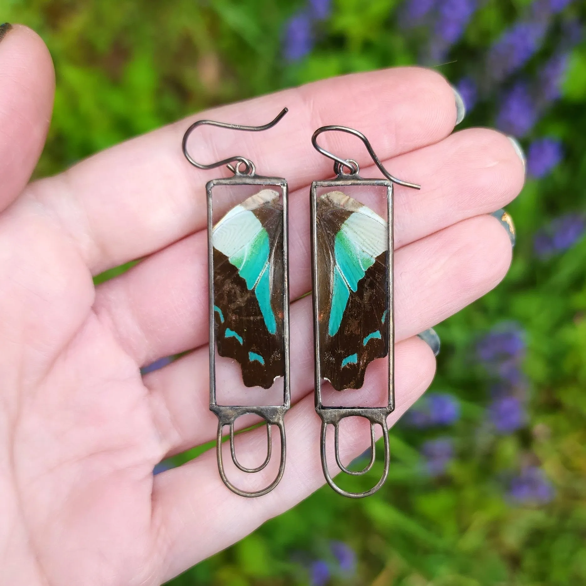 RESERVED Bluebottle Butterfly Earrings - Wholesale Jewelry