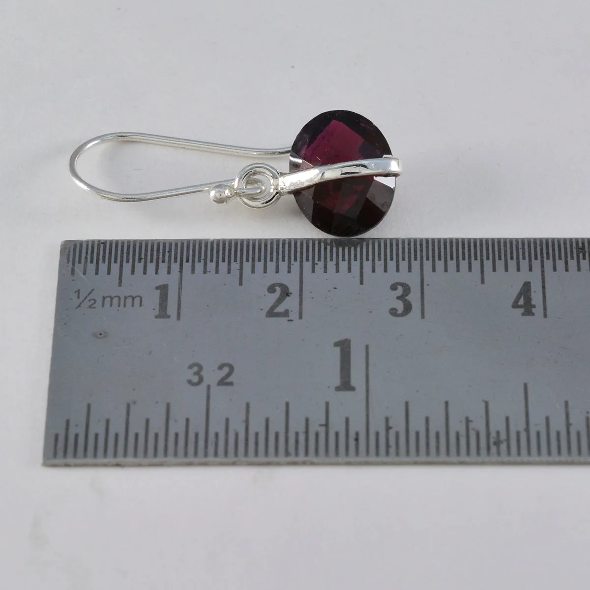 Riyo Easy On The Eye Sterling Silver Earring For Sister Garnet Earring Bezel Setting Red Earring Dangle Earring