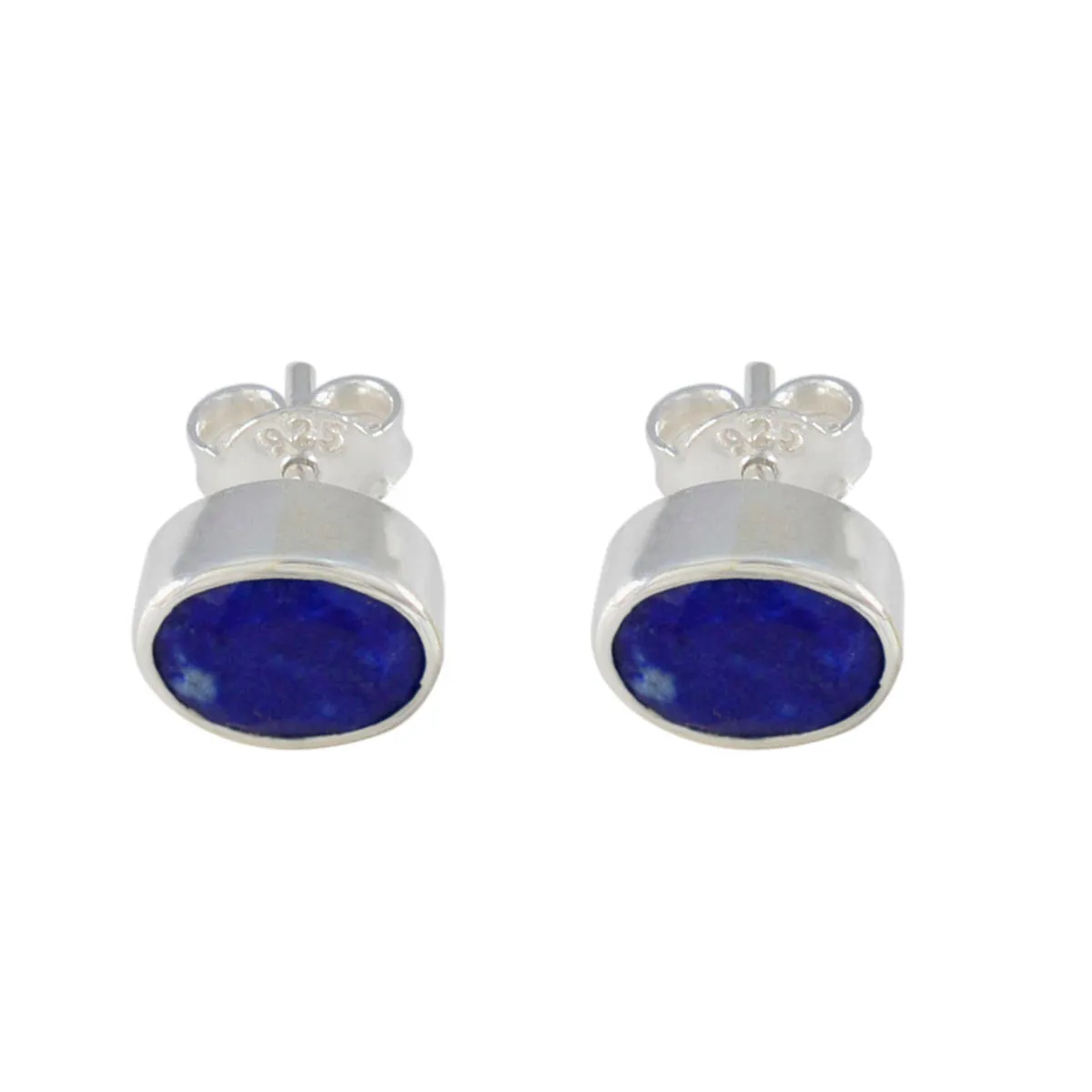 Riyo Exquisite Sterling Silver Earring For Girl Indian Sapphire Earring Bezel Setting Blue Earring Stud Earring