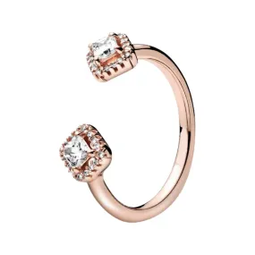 ROSE GOLD SQUARED OPEN RING