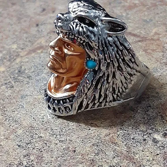 Silver Jewelry Men's Fashion Wolf Head Size 8,7-S3475001