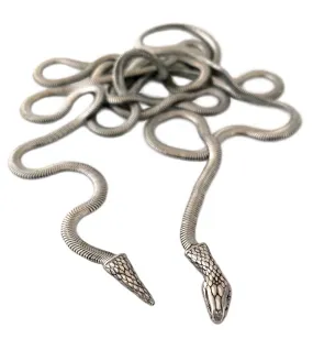 Snake Lariat Necklace in silver