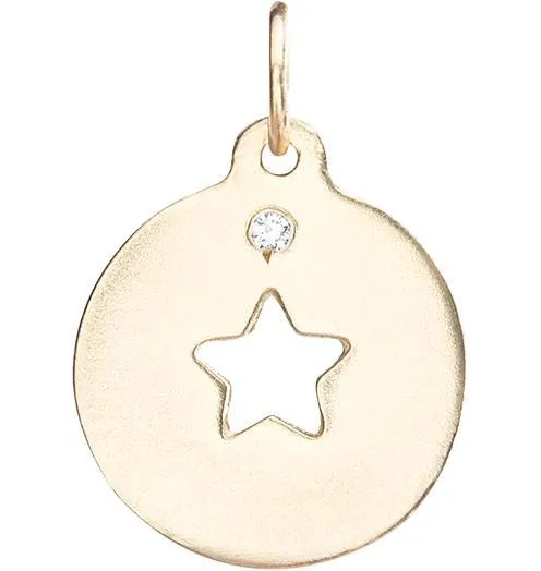 Star Cutout Charm with Diamond