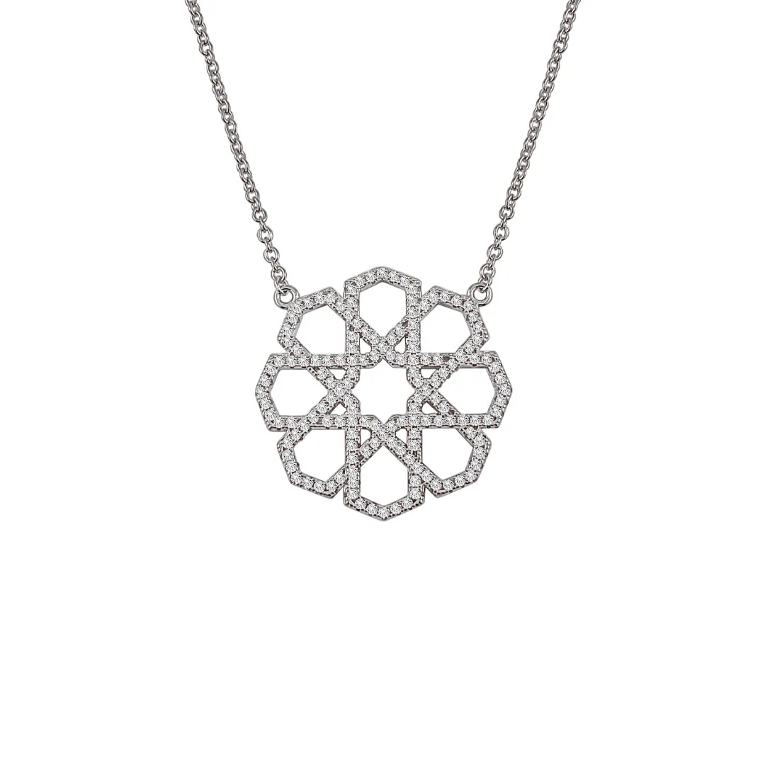 Sterling Silver Pave Marrakesh Style Necklace